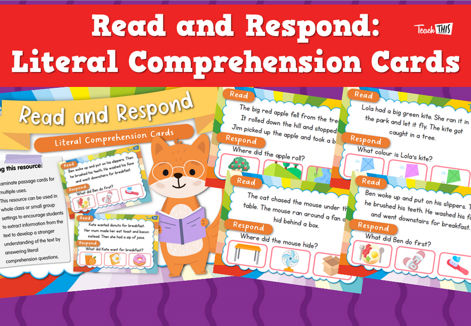 Read and Respond: Literal Comprehension Cards