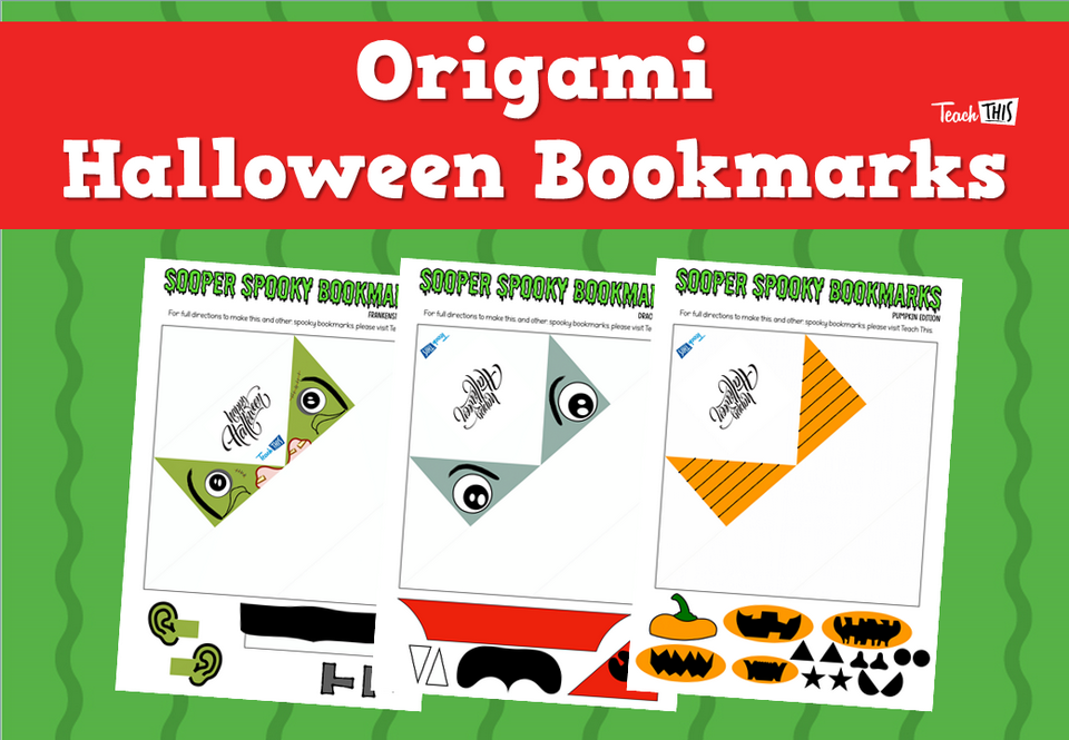 Origami Halloween Bookmarks