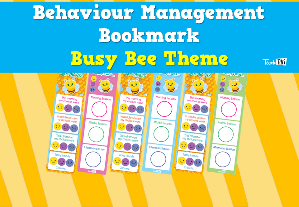 Behaviour Management Bookmark - Busy Bee Theme