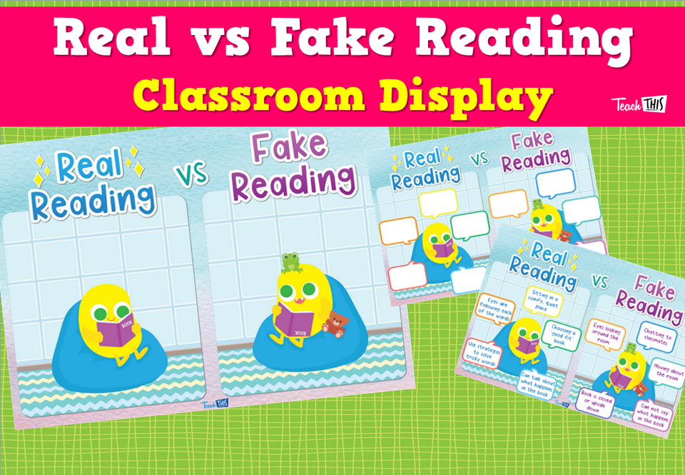 Real vs Fake Reading Classroom Display