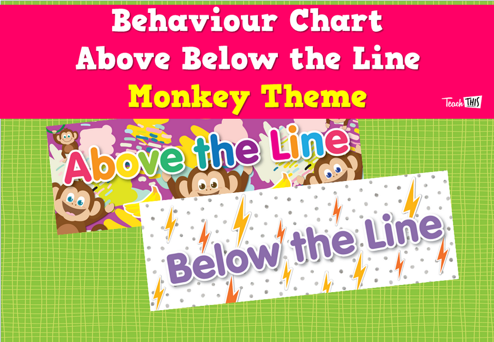 Behaviour Chart Above Below the Line - Monkey Theme