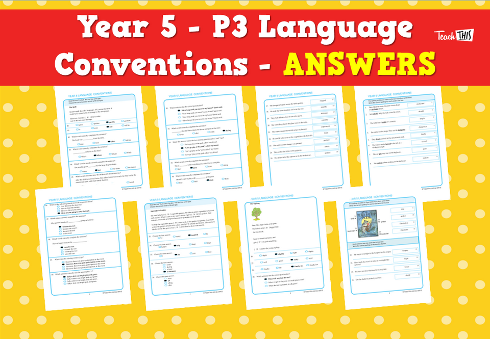 Year 5 - P3 Language Conventions - ANSWERS