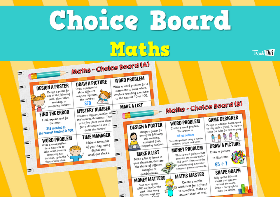 Choice Board Maths