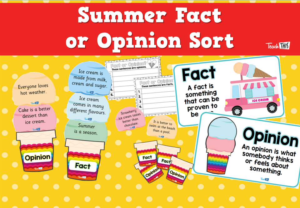 Summer Fact or Opinion Sort