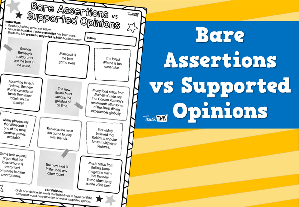 Bare Assertions vs Supported Opinions