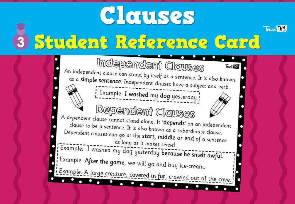 Clauses - Student Reference Card