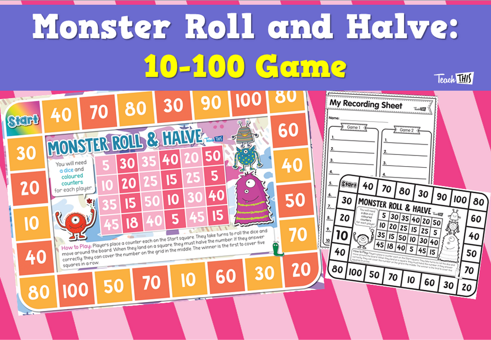 Monster Roll and Halve: 10-100 Game