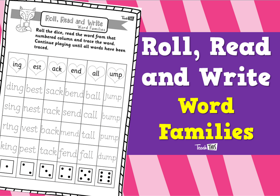 Roll, Read and Write - Word Families