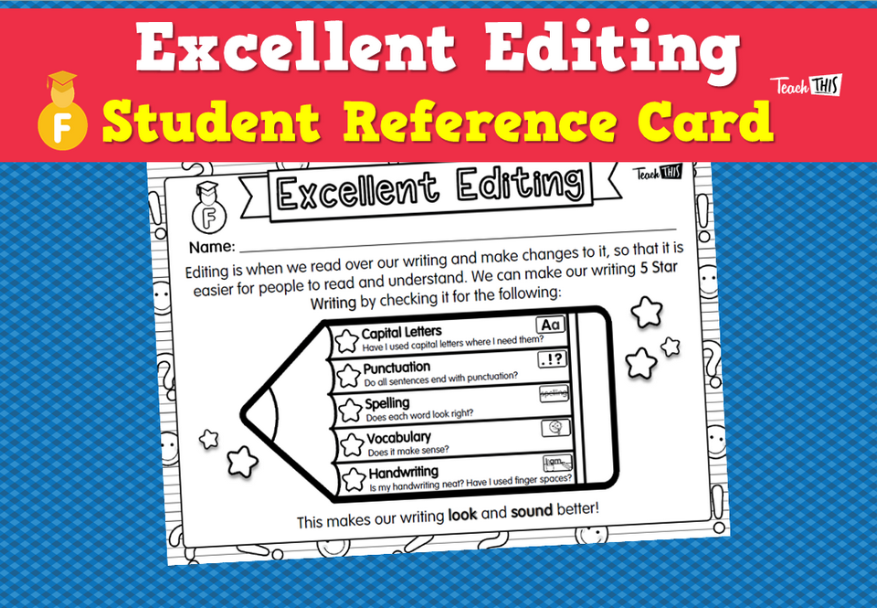 Excellent Editing - Reference Card
