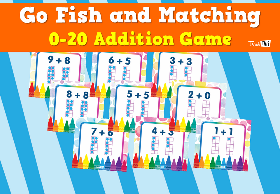 Go Fish and Matching - 0-20 Addition Game