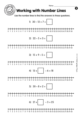 Working with Number Lines #5 - 1-30