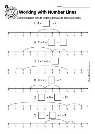 Working with Number Lines #1 - 1-10