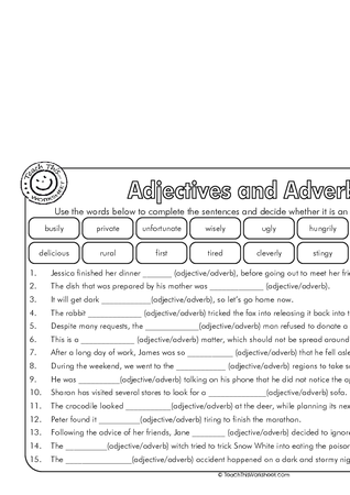 Adjectives and Adverbs 3.