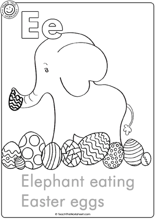 Ee - Elephant eating Easter eggs
