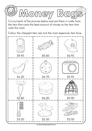 Money Bags - Sorting 6