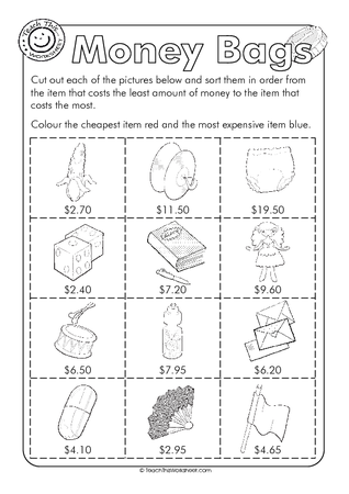 Money Bags - Sorting 7