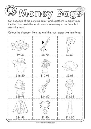Money Bags - Sorting 8