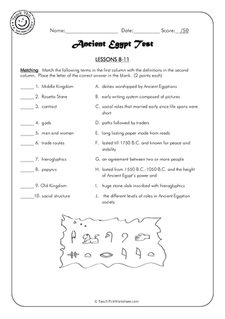 Ancient Egypt Test (Lessons 8-11)