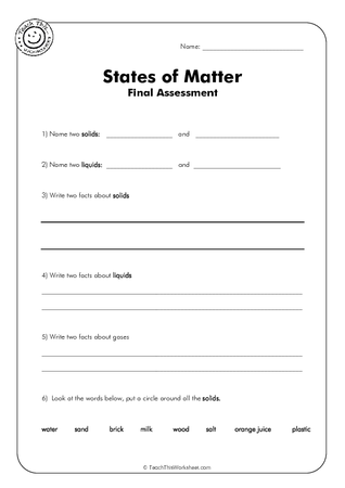 States of Matter - Final Assessment
