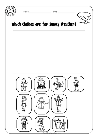 Which clothes are for snowy weather?