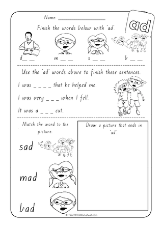 Word Families - ad - VIC Print