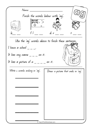 Word Families - ag - QLD Print