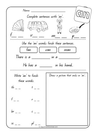 Word Families - an - QLD Print