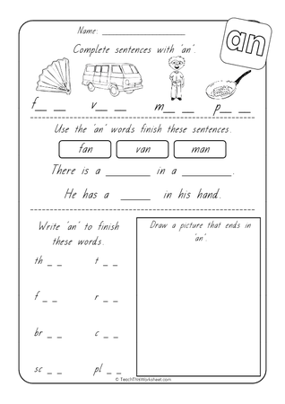 Word Families - an - TAS Print