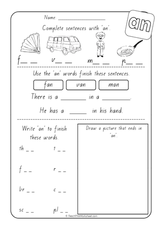 Word Families - an - VIC Print