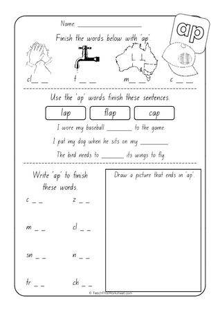 Word Families - ap - NSW Print