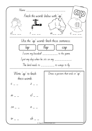 Word Families - ap - NZ Print