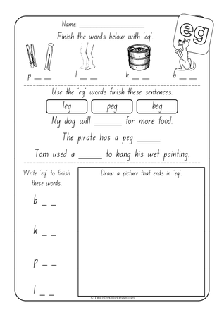 Word Families - eg - NSW Print
