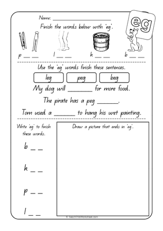 Word Families - eg - QLD Print
