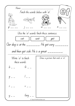 Word Family - et - NZ Print