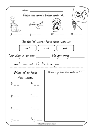 Word Family - et - QLD Print