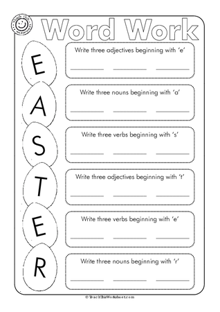 Easter Grammar Word Work