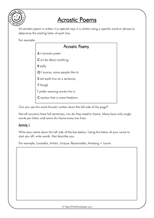 Acrostic Poems