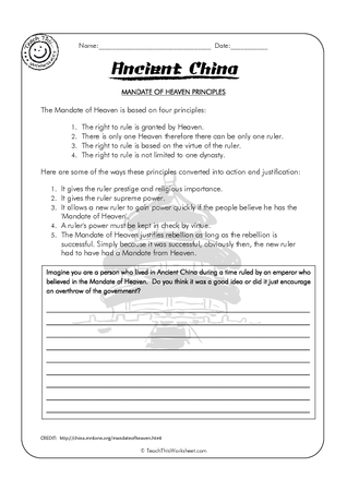 Ancient China 5 - Mandate of Heaven Principles