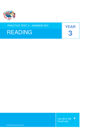 Year 3 - P3 Reading - ANSWERS