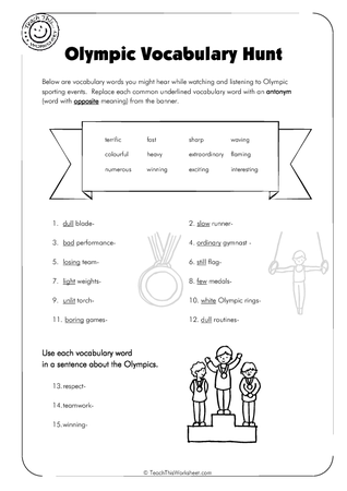 Olympic Vocabulary Hunt