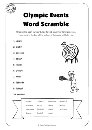Olympic Word Scramble