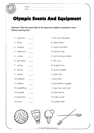 Olympic Sports and Equipment