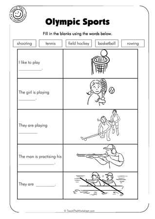 Olympic Sports - Fill in the Blank