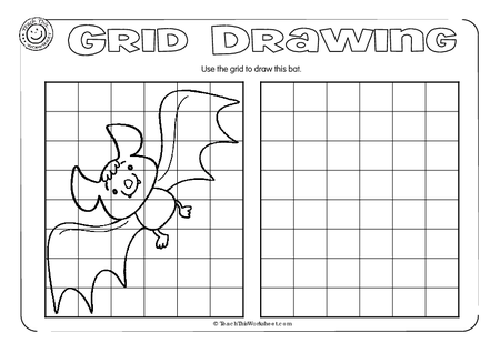 Grid Drawing - Bat