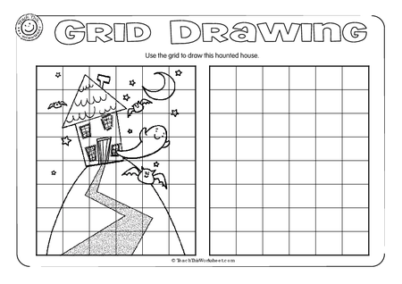 Grid Drawing - Haunted House