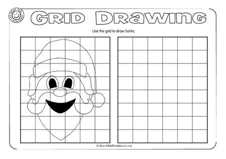 Grid Drawing - Santa Head