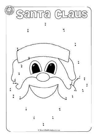 Santa Claus Alphabet dot to dot