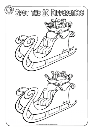 Spot the 10 Differences - Christmas Sleigh
