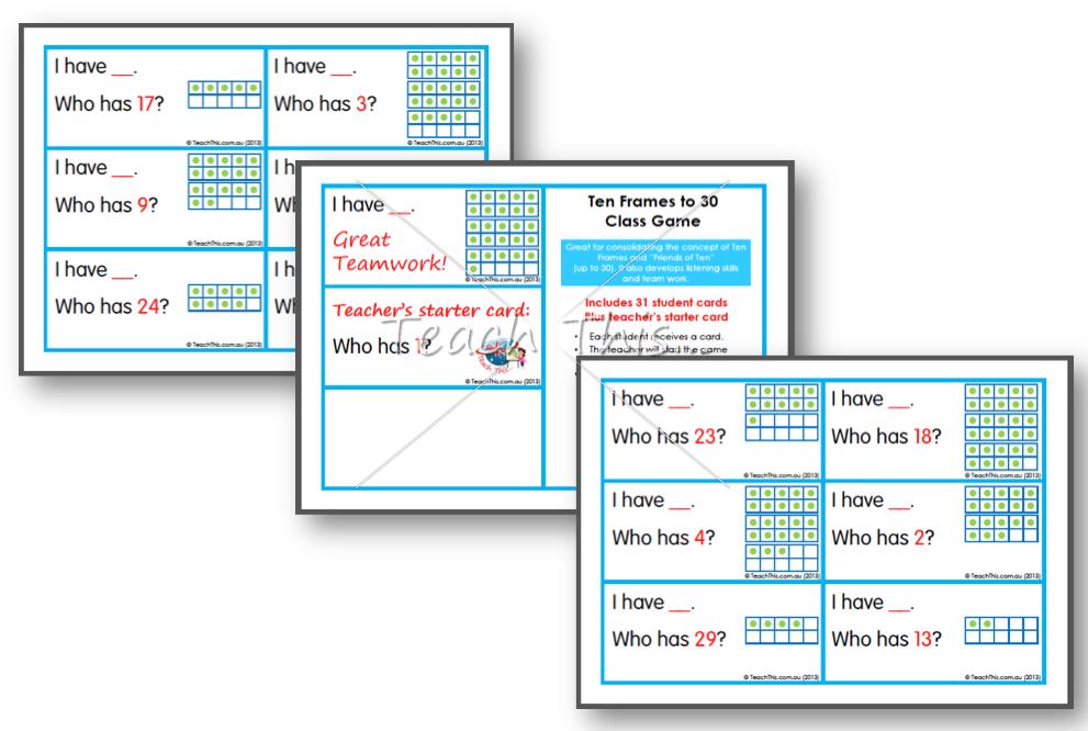 Class Game - Ten Frames to 30