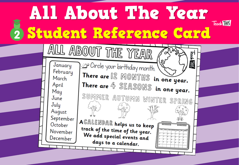 All About The Year - Student Reference Card
